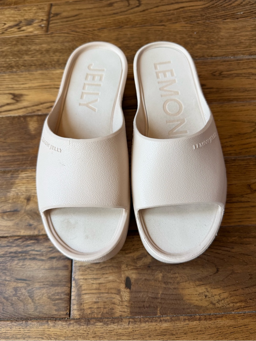 Lemon Jelly Beige Platform Slide Sandals Waterproof Size 39 / US 8